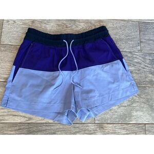 Athleta Oahu Colorblock Shorts 4 Purple Swim Short Breach‎ Zipper Pockets
